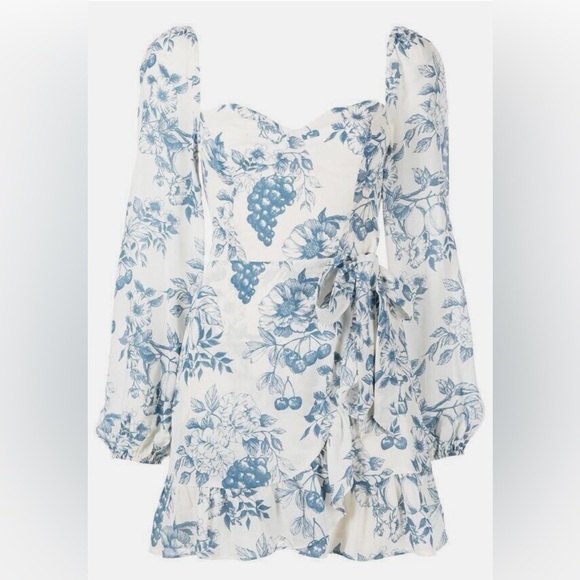 Reformation Blue Floral Cammi Dress - Picture 4 of 8